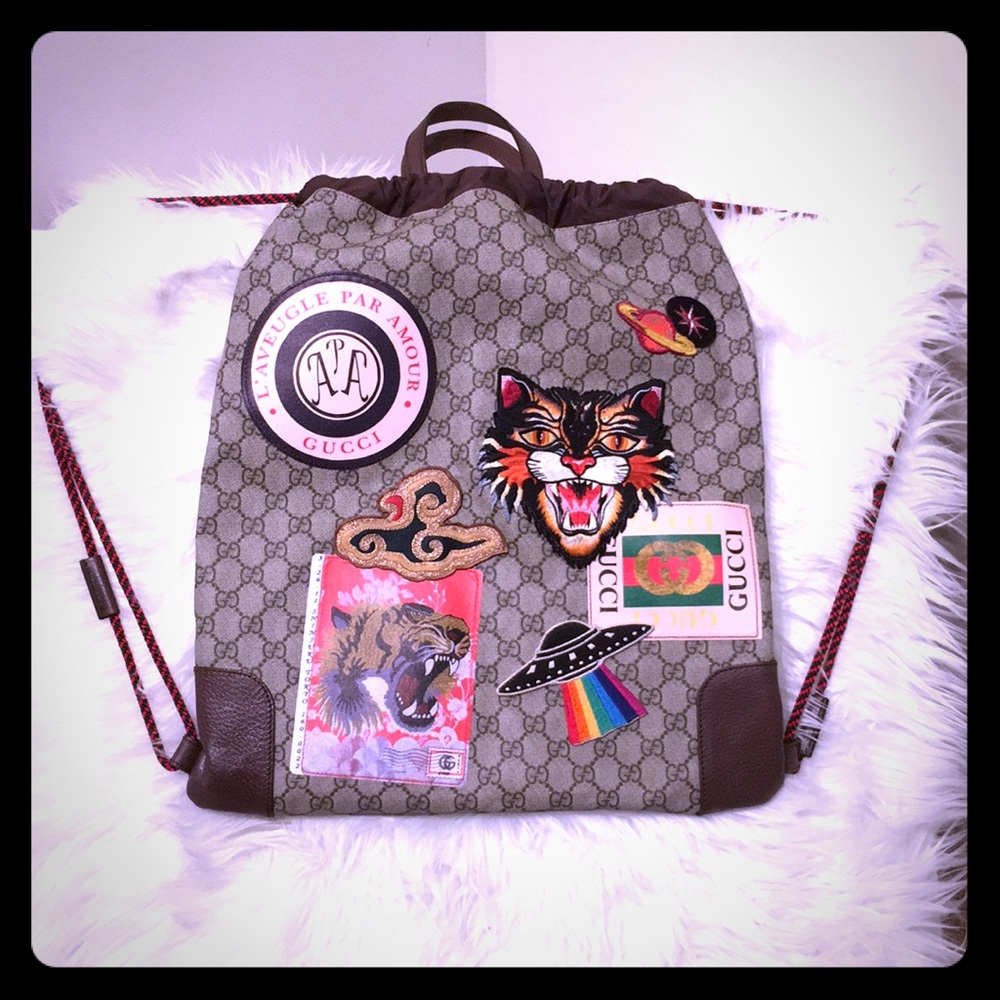 Authentic Gucci Beige GG Supreme Zaino Backpack
